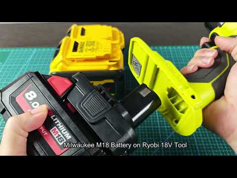 Dewalt/Milwaukee to Ryobi Battery Adapter (One Adapter Two Battery Types)