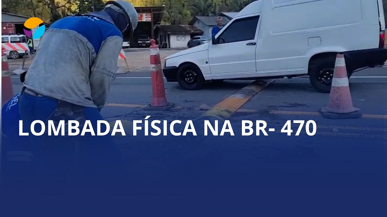 Lombada física na BR-470. DNIT toma medida para diminuir velocidade próximo à ponte em obras