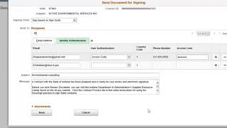 Prepare and Route for e-Signature: adjust the subject, verify information and click Send