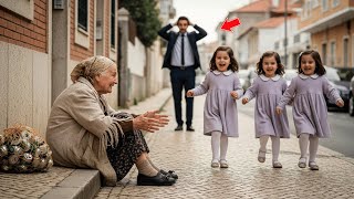 UMA IDOSA SEM TETO MUDOU O DESTINO DAS TRIGÊMEAS DO MILIONÁRIO QUE NÃO CONSEGUIAM FALAR