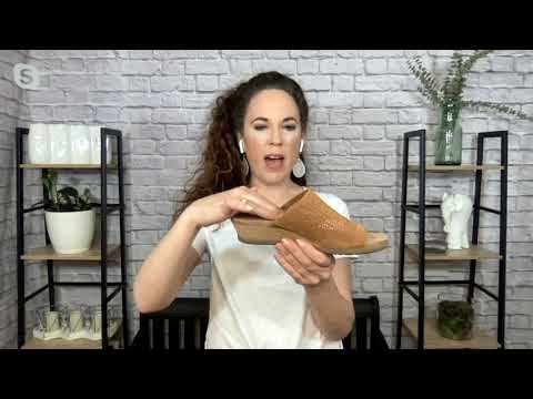 Earth Origins Suede Slip-On Wedge Sandals - Pearl on QVC