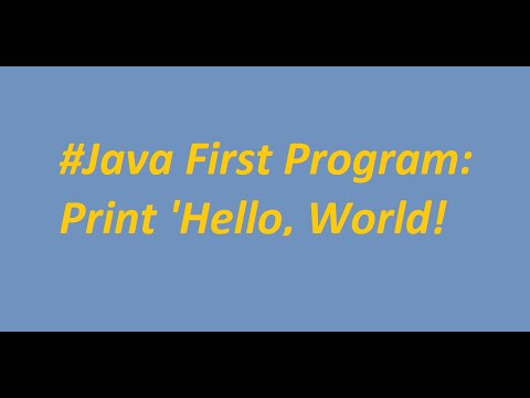 Video 1 Java Tutorials First Program Printing Hello World