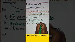 Assertive To Exclamatory Sentences #shorts #englishgrammar