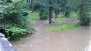 preview picture of video 'Tyne Bridge in Pencaitland - river bursts its banks after overnight rain'