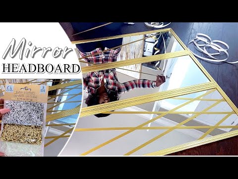DIY Mirror HEADBOARD| HOW To Decorate With DOLLAR Tree And Walmart Items!