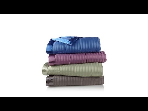 Concierge Collection Down Alternative Stripe Blanket wit...