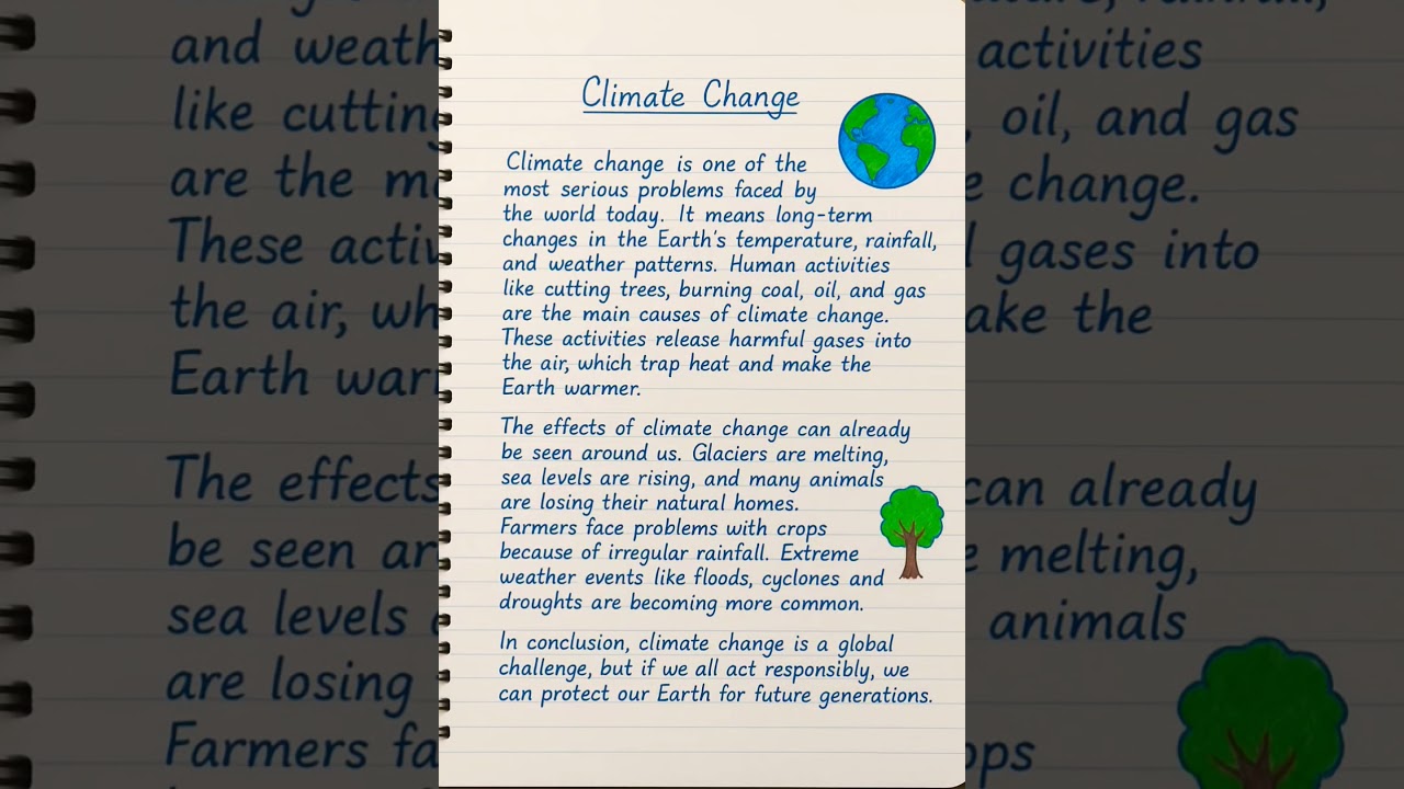 ESSAY ON CLIMATE CHANGE | WHAT IS CLIMATE CHANGE | POINTS ABOUT CLIMATE CHANGE | #climatechange