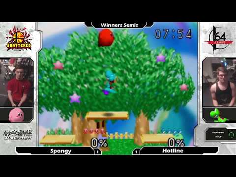 Smash 64:  Spongy (Kirby) V Hotline (Yoshi) - Shattered 118 Tournament SSB64