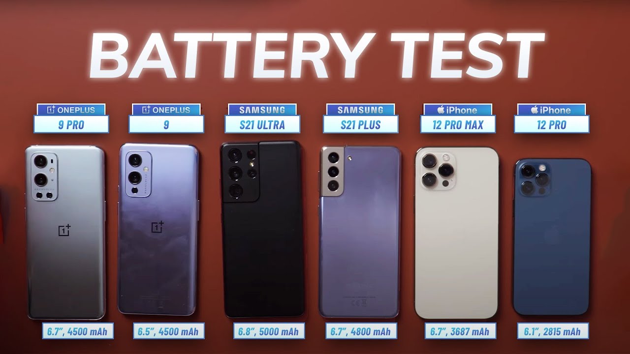 OnePlus 9 Pro vs Galaxy S21 series vs iPhone 12 BATTERY TEST