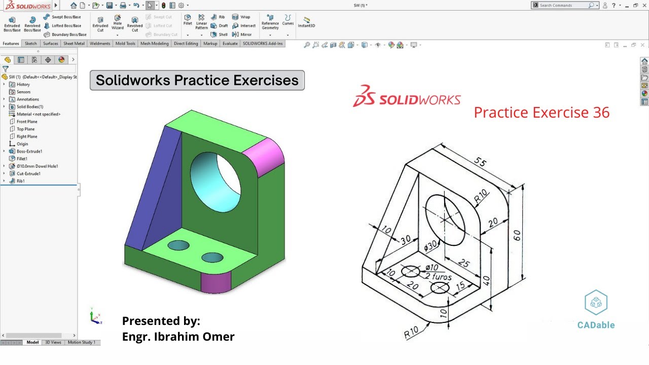 Solidworks Practice Exercises | Solidworks Exercise 36 | Use of Solidworks Evaluate Command