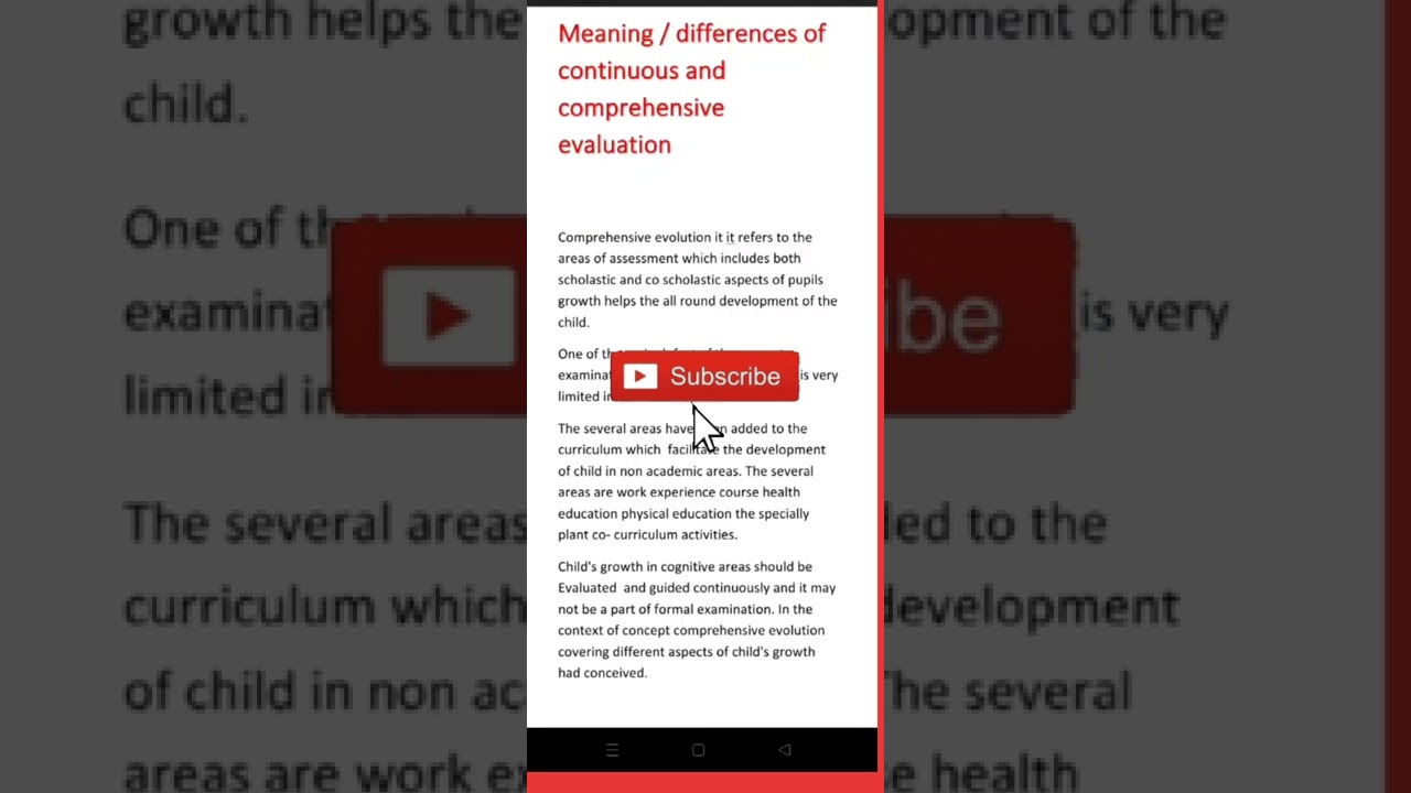 meaning and differences between continuous and comprehensive evaluation