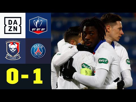 Nicht Neymar, nicht Mbappé - Moise Kean rettet PSG: Caen - PSG 0:1 | Coupe de France | DAZN