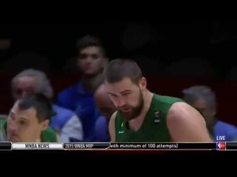 Jonas Valanciunas blocks shot, wags finger like Dikembe Mutombo: Lithuania vs. Serbia EuroBasket