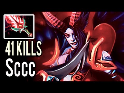 THE BEST Queen of Pain IN THE WORLD! Sccc 8571 MMR 41 Kills Machine Gun Gameplay Dota 2