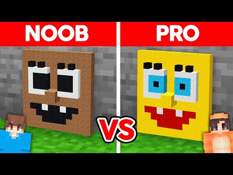 NOOB vs PRO: TINY SpongeBob SquarePants Build Challenge! (Minecraft)