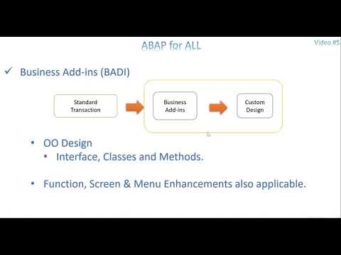 Video 5: ABAP Enhancements - BADI introduction