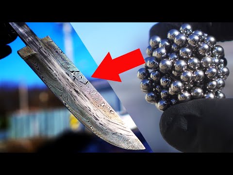 Damascus blade out of small ball bearing and twist damascus