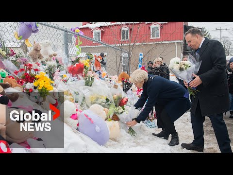 Laval daycare bus crash: Legault tells community "we are with you" during visit to crash site