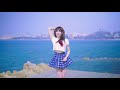 Hot Asian Girl Wearing Japanese School Uniform Dances In Front Of A Stunning Sea View