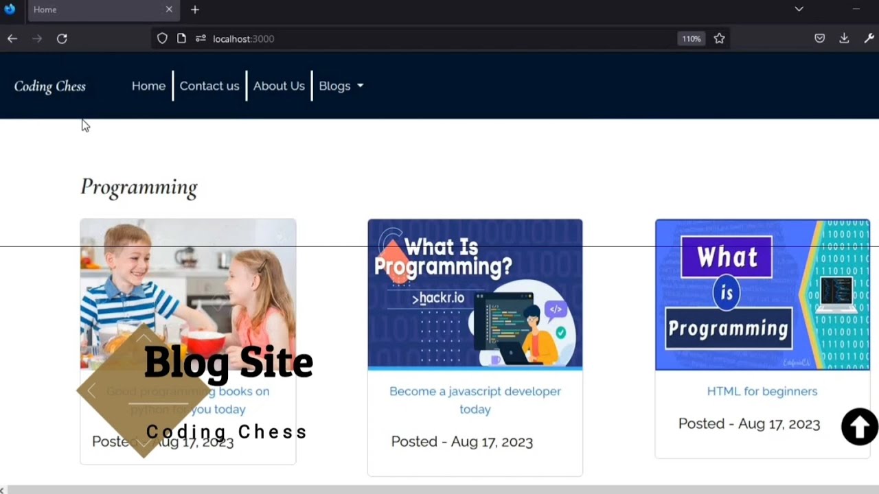 A blog website using HTML, CSS, JavaScript, Nodejs, and MongoDB