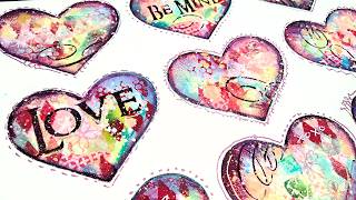 Heart Grid Technique // Mixed Media Art