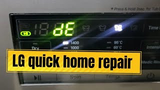 Another LG quick repair at home....dE error code, door won't lock