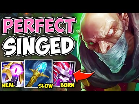 MATHEMATICALLY CORRECT SINGED HEALS INSANE NUMBERS (PERFECT BUILD) - League of Legends