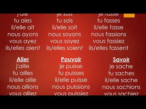 Le subjonctif présent (formation) - Conjugaison