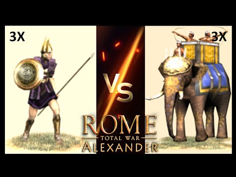 Can 3 Indian Elephants smash through 3 Phalangists in Rome: Total War Alexander?