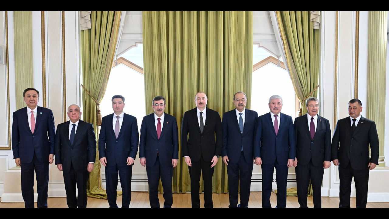 Reception of Delegations of 2nd Meeting of  OTS Heads of Government by President of Azerbaijan