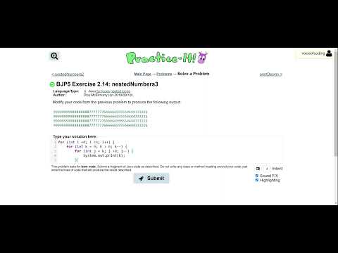 Exercise 2 14 Nestednumbers3 Java Tutorial Practice It