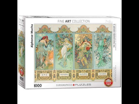 The Four Seasons - Alphonse Mucha - 1000 Piece Puzzle - Time Lapse
