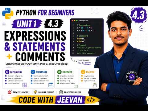 Expressions Statements Comments In Python Python For Beginners Complete Python Course 4 3