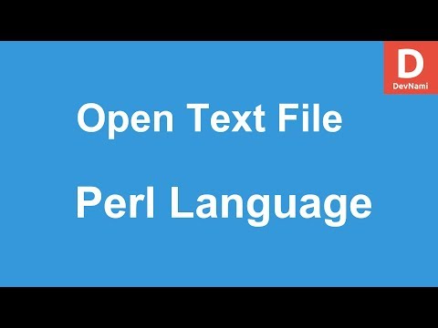 Perl Programming Open Read Text File
