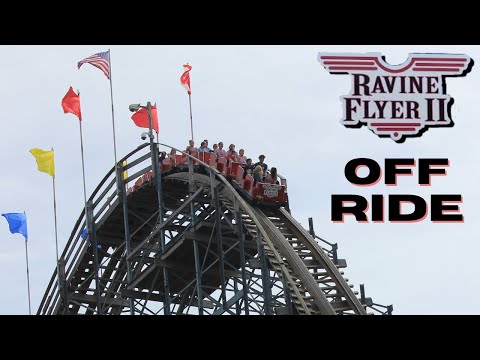 Off-ride footage of a Ravine Flyer II train