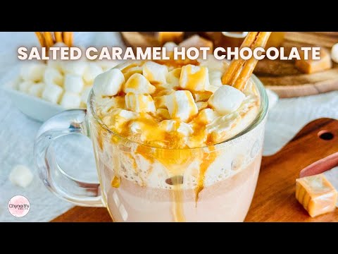 Salted Caramel Hot Chocolate Recipe | Caramel Hot Cocoa | Easy Winter Drinks | Copycat recipe