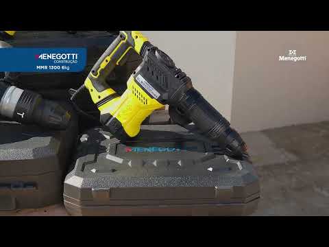Martelo Rompedor SDS Max 1300W 220V 15J 6kg MMR1300 com Acessórios e Maleta MENEGOTTI-40870108 - Video