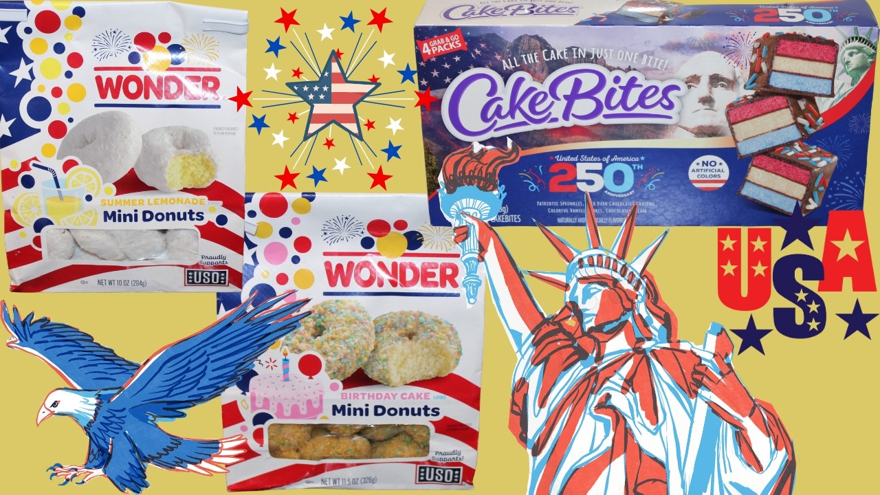 Wonder Summer Lemonade & Birthday Cake Mini Donuts, CakeBites USA 250th Anniversary Edition