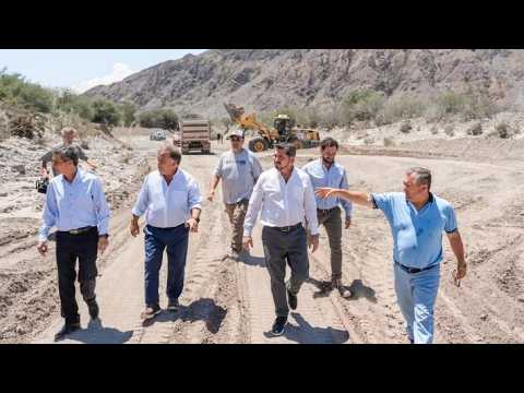 Operativo de Hidráulica y Vialidad Provincial tras el temporal en Zonda