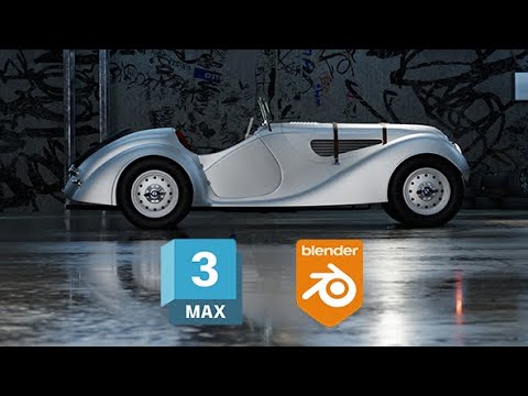 BMW 328 1930s by Blender - 3DsMax Classic car modelling - render