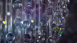 stock footage crystals closeup crystal modern chandelier detail background hanging diamonds with bli