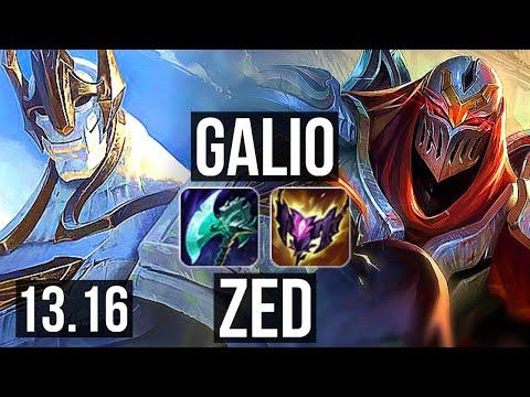 GALIO vs ZED (MID) | 3/1/12, 600+ games, 900K mastery | NA Challenger | 13.16