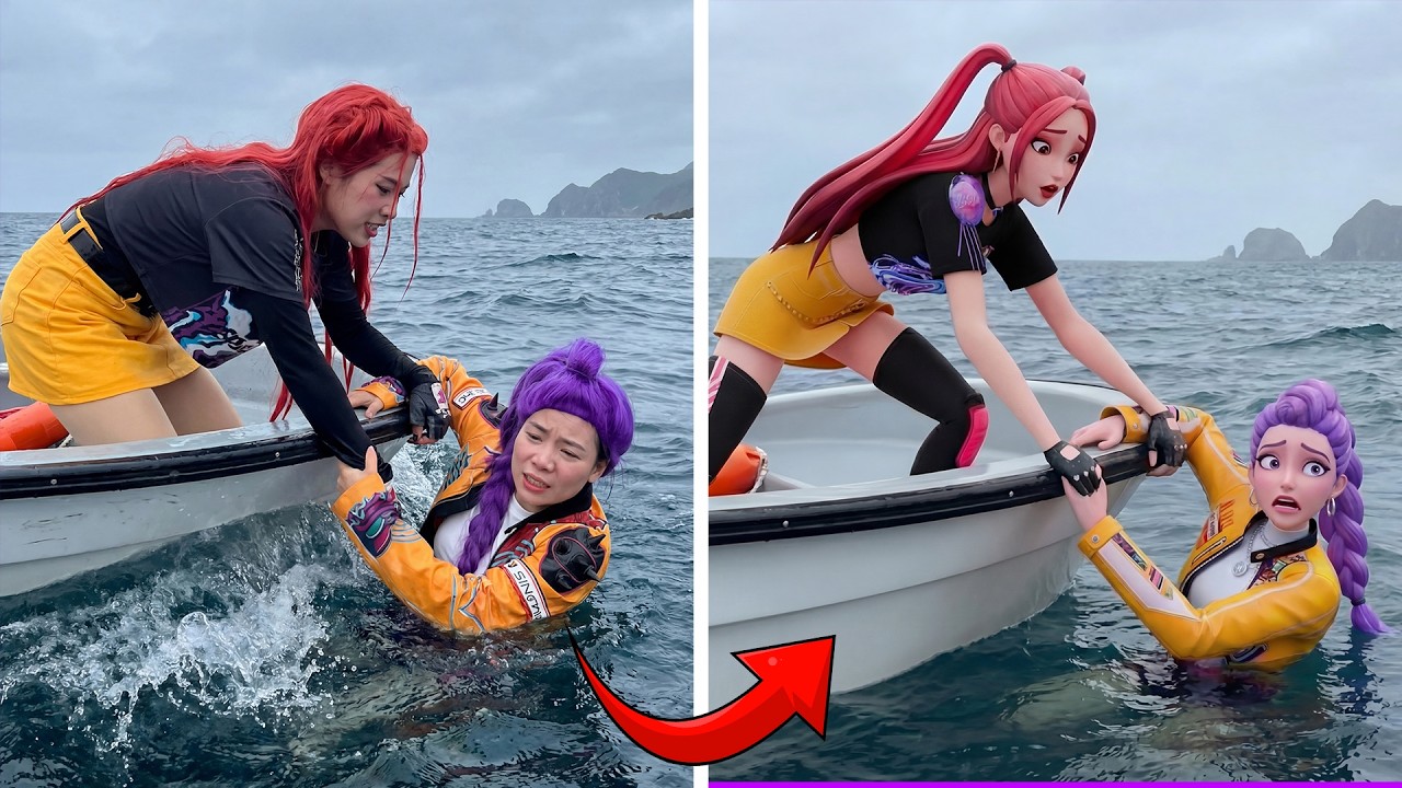 JinuとMiraのスリリングな人魚救出ミッション 🧜‍♀️🕸️ - Kpop Demon Hunters (パロディ)