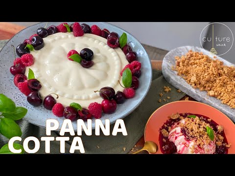PANNA COTTA | CHERRY AND RASPBERRY COMPOTE | CASHEW CRUMBLE | THE BEST ITALIAN DESSERT