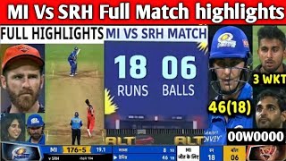 2022 IPL MI Vs SRH Match highlights, Mumbai Vs Sunrisers Hyderabad Match highlights, Rohit Sharma