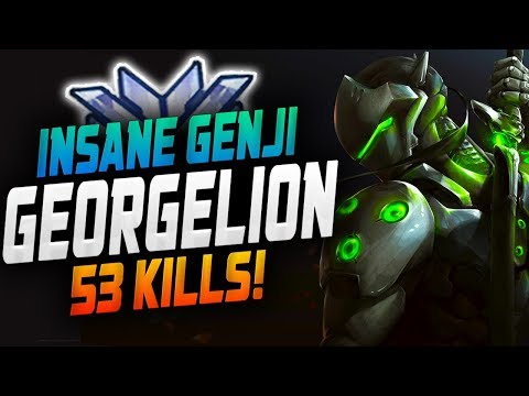 GEORGELION66 INSANE GENJI! 53 ELIMS! POTG! [ OVERWATCH SEASON 16 TOP 500 ]
