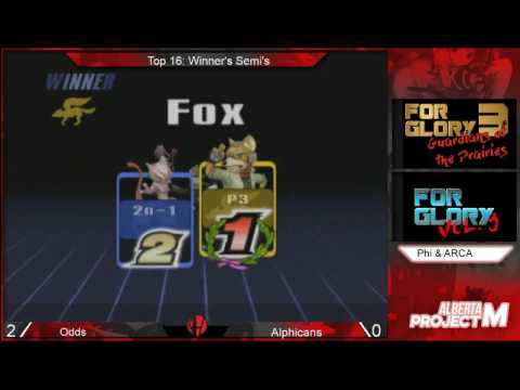 For Glory 3 PM Singles - Odds (Mewtwo) vs Alphicans (Fox) Winners Semis