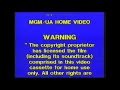 MGM Warning Screen 1986 2000 UK Scrolling Version