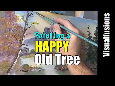 How To Paint A Happy Realistic Old Tree in Oil Painting