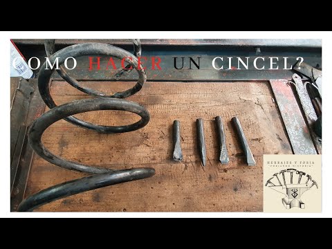 COMO HACER UN CINCEL O FORJAR UN CORTAFRIO Y  TEMPLADO DE CORTAFIERRO